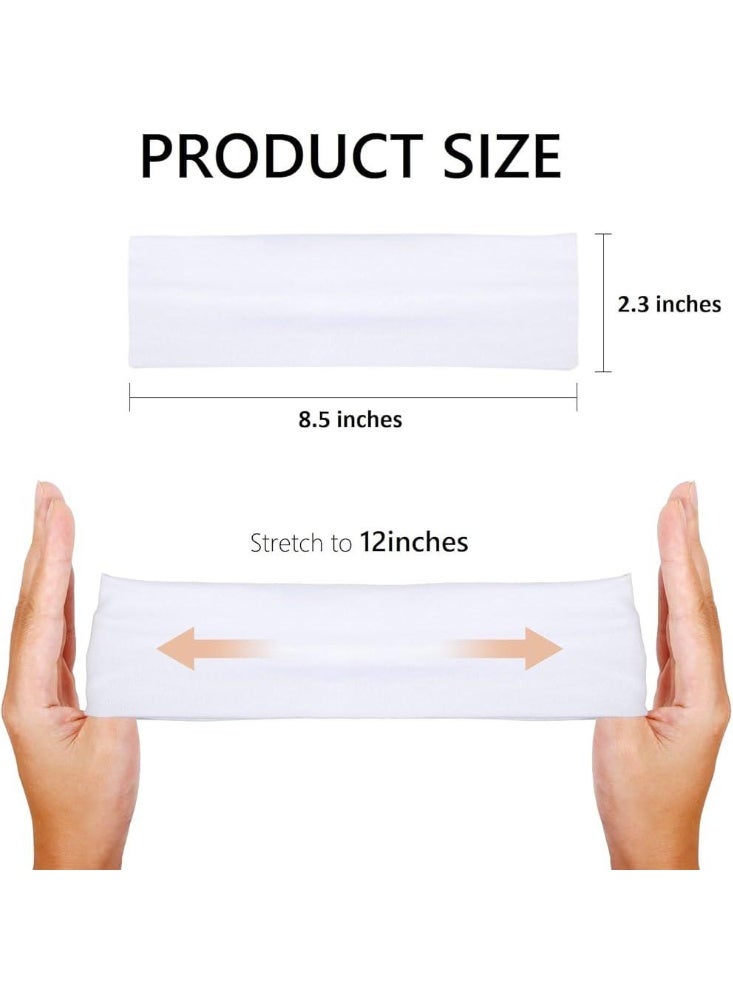 UNITED FASHION 12 Pack Black & White Unisex Soft Fabric Headbands & Hair Bands – Thick Non-Slip Sweat Bands for Yoga, Running, Sports & Daily Use - Image 2